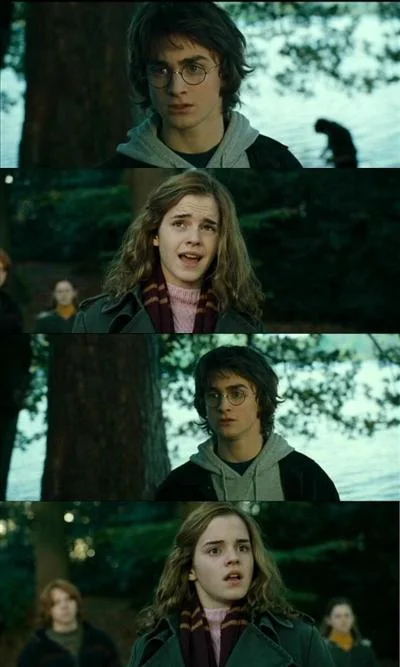 Blank four-panel Horny Harry meme template without any caption text