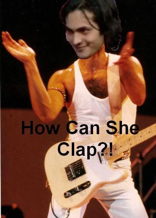 How Can She Slap — Illustrated character with crude red text variation 'HOW can she FAP?!'