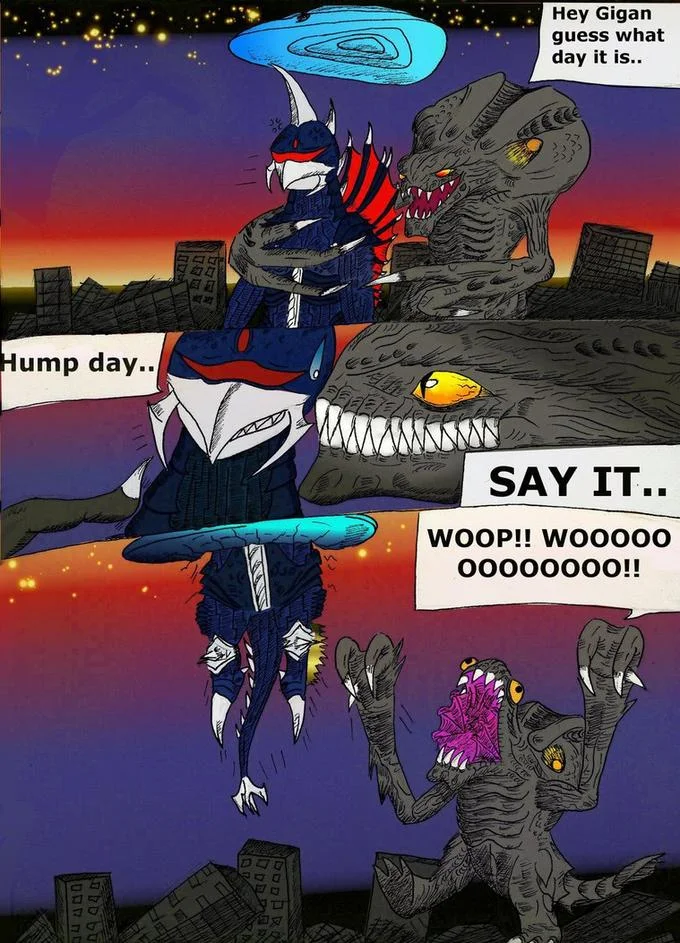 Michael Myers and Jason Voorhees Hump Day meme parody in an office