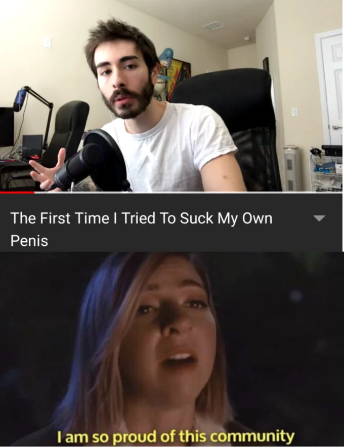 I Am So Proud of This Community — Meme with a girl in bed eating bread and looking at memes paired with the proud community screenshot