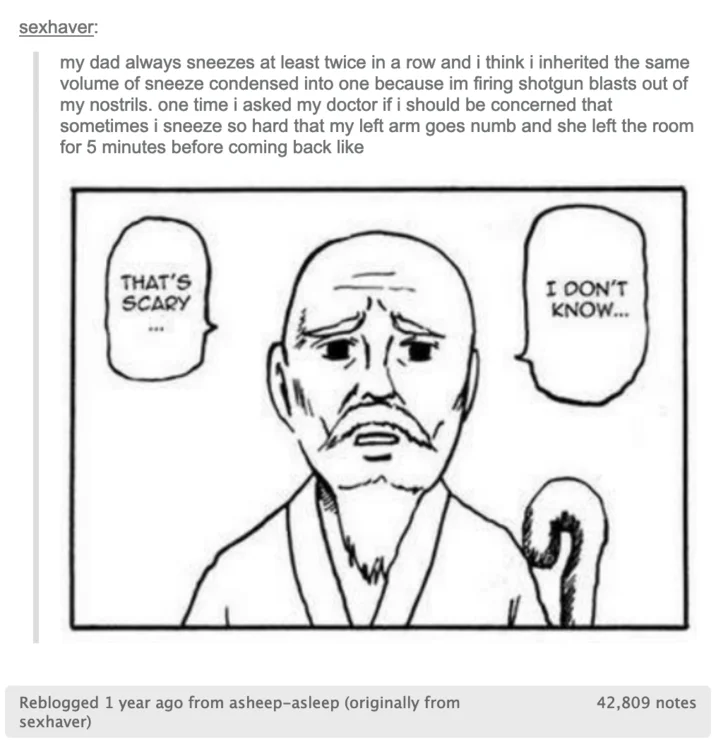 I Don't Know... That's Scary... — Tumblr post about Pokémon Legends: Arceus rival Rei finding Pokémon scary, with the 'That's Scary... I Don't Know' meme