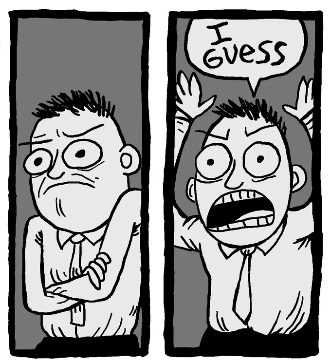 I Guess Guy — Portrait version of the two-panel 'I Guess' reaction comic