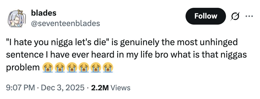 I Hate You Nigga Lets Die