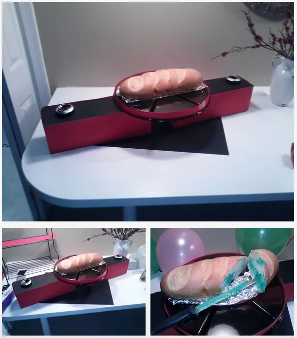 I Have Spoken — Physical bread and device prop recreation of the teleporting bread meme