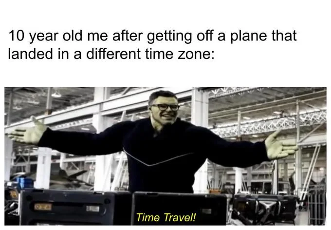 I See This as an Absolute Win — Smart Hulk meme with modified caption saying 'Time Travel!'
