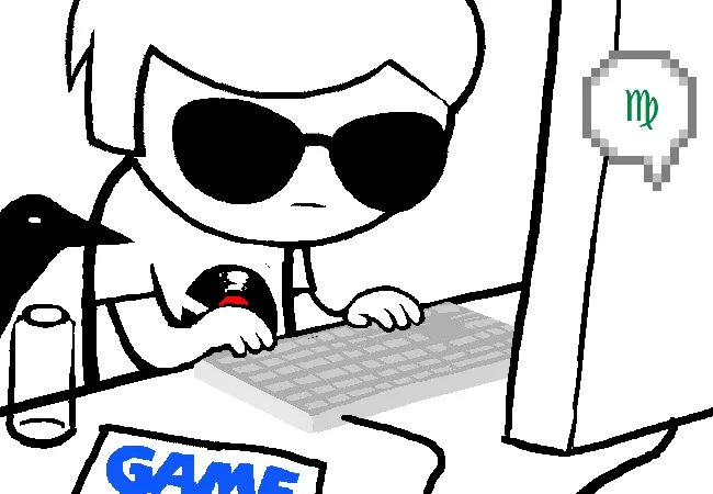 I Told You About Stairs — Cartoon boy with sunglasses typing at a computer keyboard