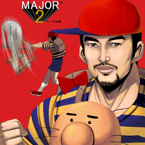 Ichiro Suzuki — Manga-style fan art parody in the MAJOR 2 baseball logo style