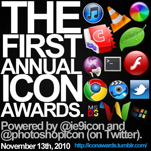 #iconsftw — First Annual Icon Awards promotional poster with software icons