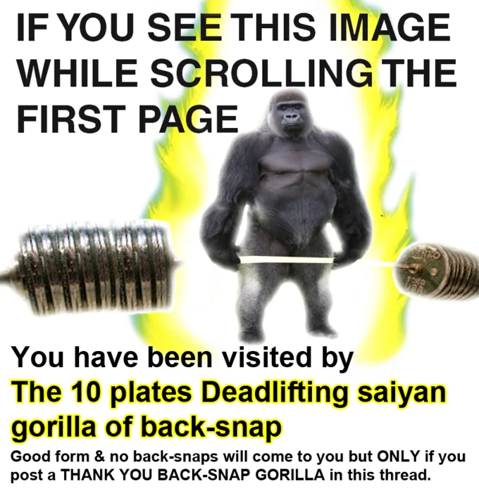 If You See This Image While Scrolling — Deadlifting Saiyan gorilla of back-snap variant of the chain blessing meme