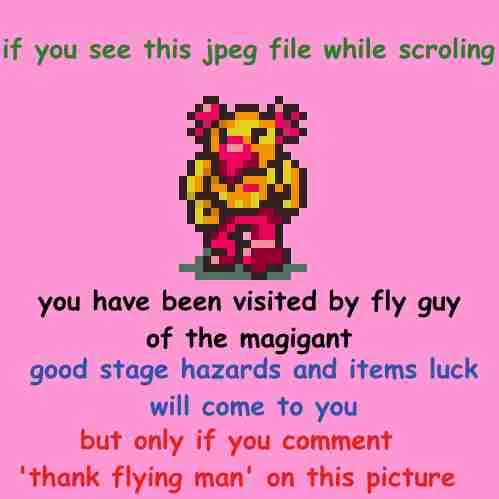 If You See This Image While Scrolling — Terraria pixel art 'fly guy of the magigant' variant of the visited-by meme
