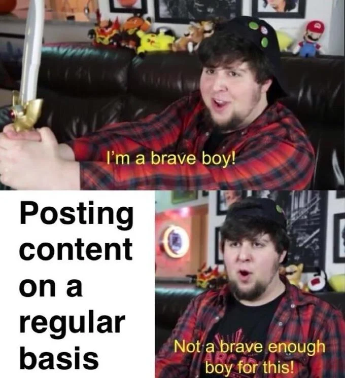 I'm a Brave Boy — Brave boy meme with a Skyrim player afraid of the Morrowind box