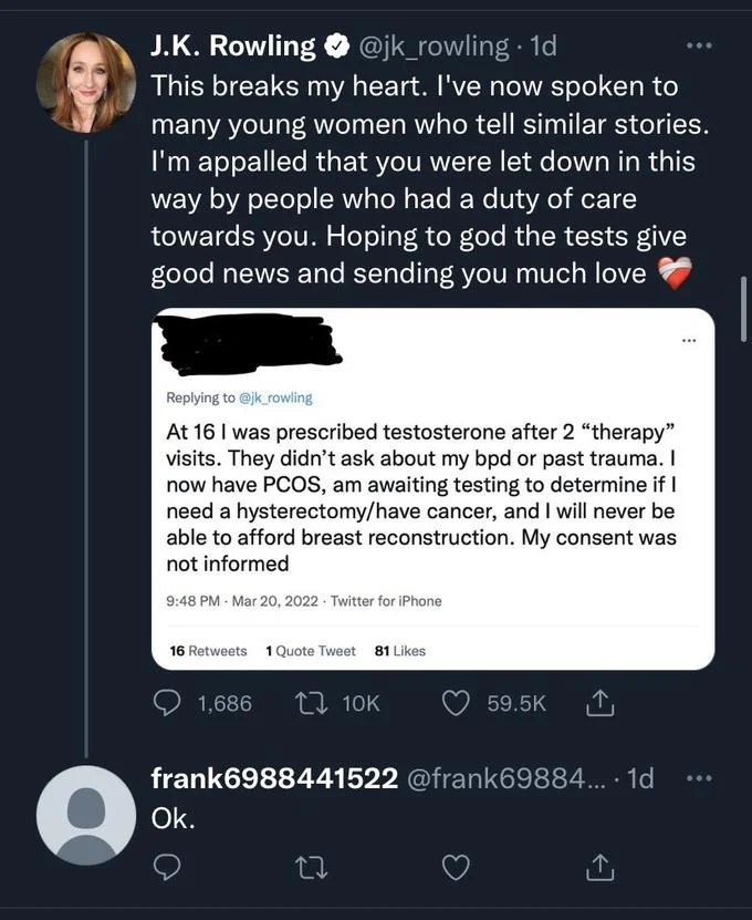 Im a Starving Child Starving to Death and This Is the Very Last Thing I Have Eve... — Compilation tweet showing multiple short frank6988441522 replies to