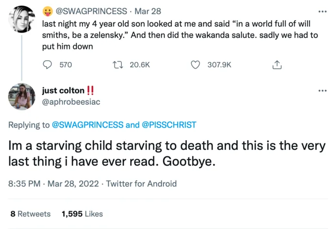 Im a Starving Child Starving to Death and This Is the Very Last Thing I Have Eve... — Quote tweet by @VaushV sharing the original tara and frank6988441522