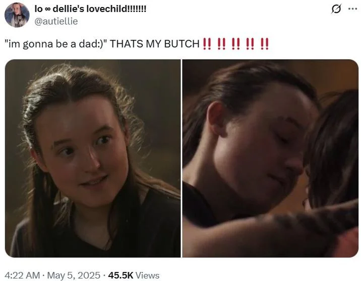 Im Gonna Be A Dad — Social media post celebrating the meme with Ellie's excited expression and emotional reaction shots.