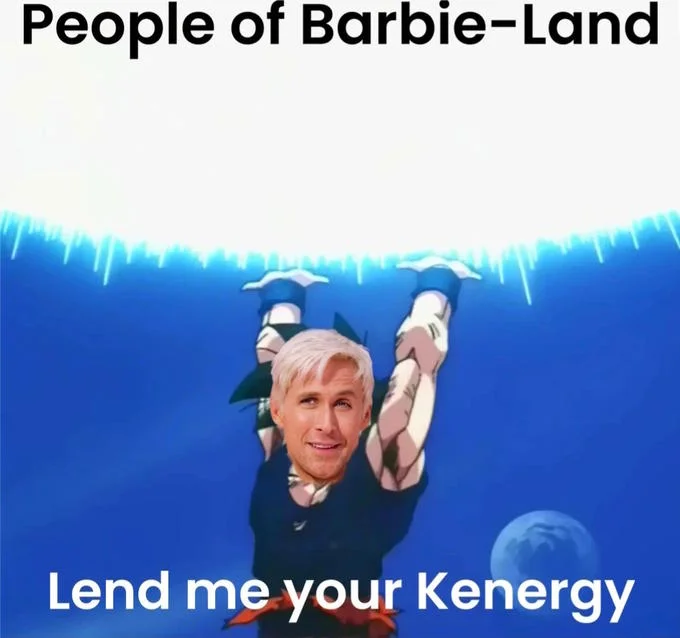 Im Just Ken — Dragon Ball Z Spirit Bomb meme edited with Ken face asking for Kenergy