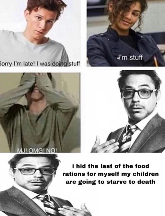 Im Stuff — Original four-panel structure with extended ironic edit panels below showing exploitable adaptation.