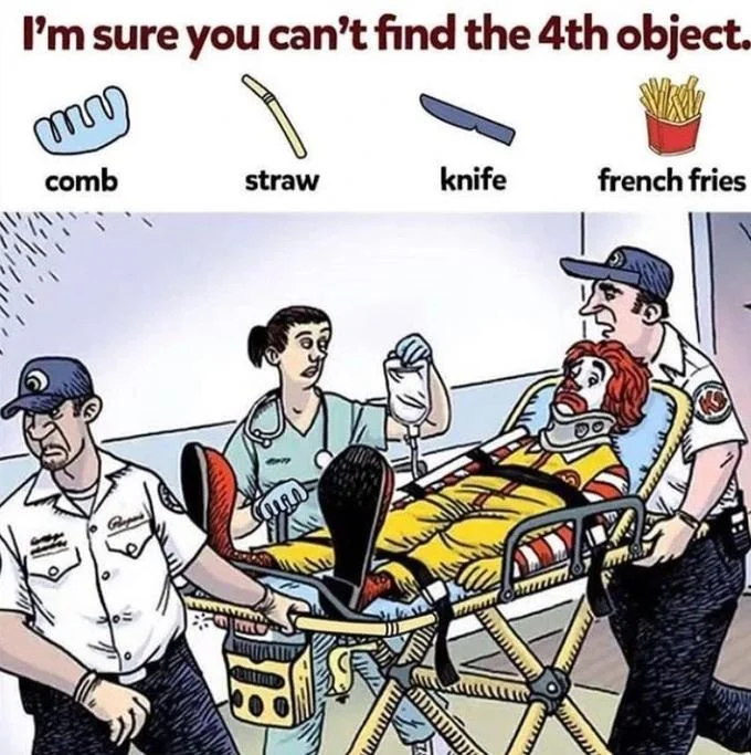 Im Sure You Cant Find The 4Th Object — Simpsons parody bedroom scene with Homer and Marge and a legend of pillow, egg, book, and cup.