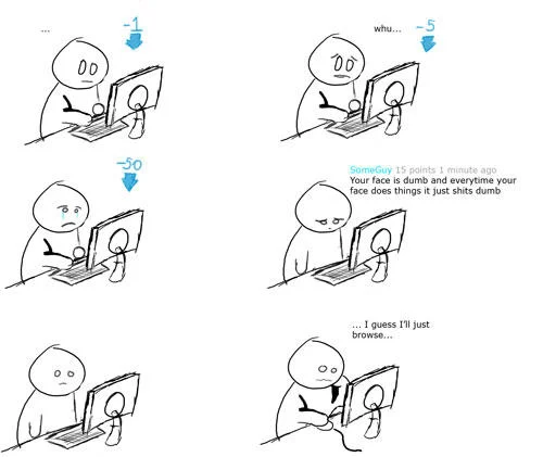 In a Nutshell — Webcomic about receiving downvotes and rude comments online