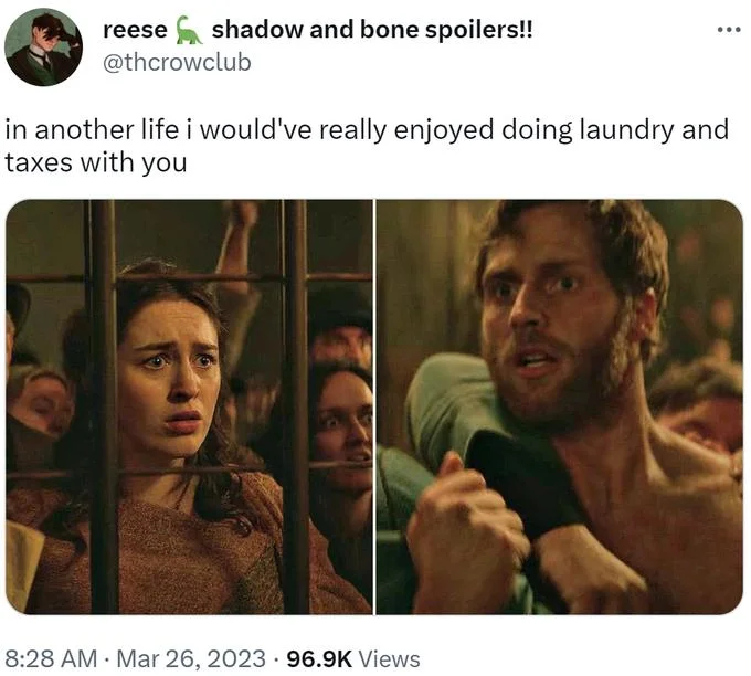 In Another Life, I Would Have Really Liked Just Doing Laundry and Taxes With You — Tweet by @thcrowclub captioned 'in another life i would've really enjoyed