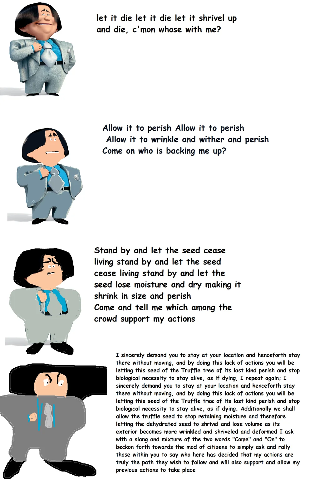 Peter Griffin Increasingly Verbose meme with four panels of escalating text length explaining a simple concept in increasingly elaborate language