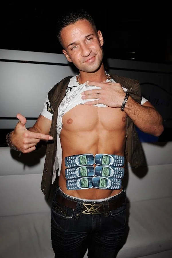 Indestructible Nokia 3310 — Jersey Shore's The Situation with Nokia 3310 phones as abs