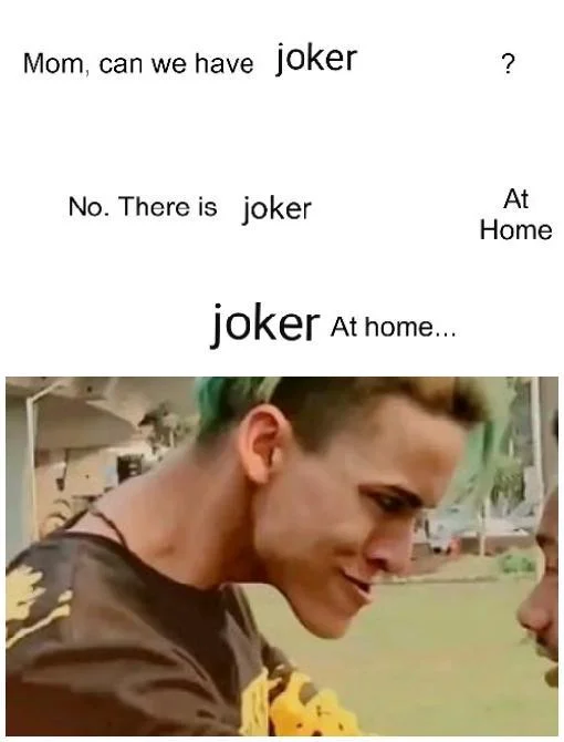 Indian Joker Rizxtar — 'Joker at home' meme featuring Rizxtar with green hair