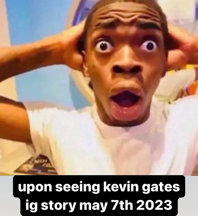 Instagram Story Trend — Reaction meme with person showing extreme shock expression captioned about seeing story on May 7th.