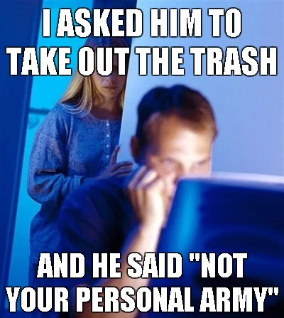 Internet Husband meme about the wife trying to talk about the relationship and husband replying inb4 shitstorm