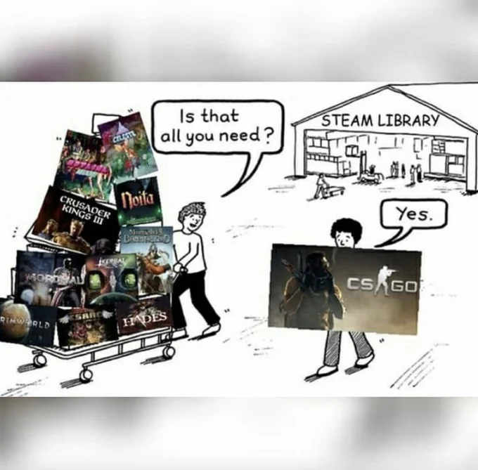 Is That All You Need? — Edited cartoon with the second figure holding an anime girl character instead of a box
