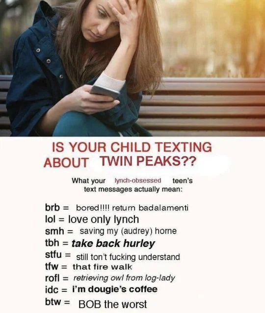 Is Your Child Texting About — TV news screen listing joke teen texting codes including 'BD9 - Bush did 9/11'