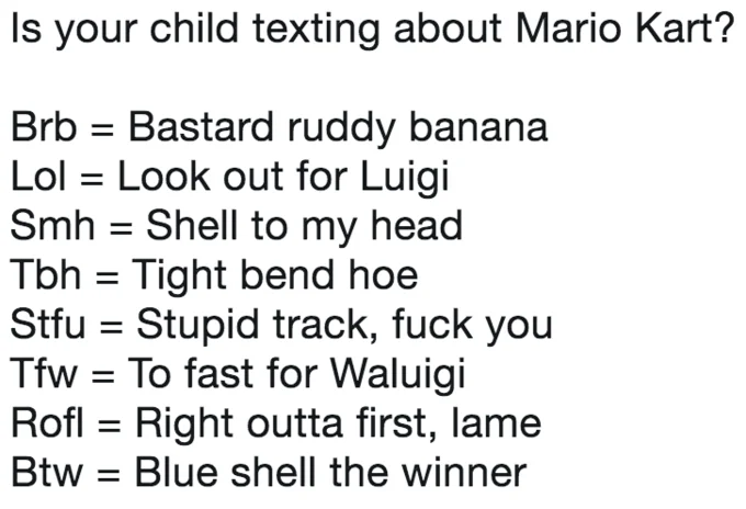 Meme captioned 'Is your child texting about Twin Peaks' with Lynch-themed glossary