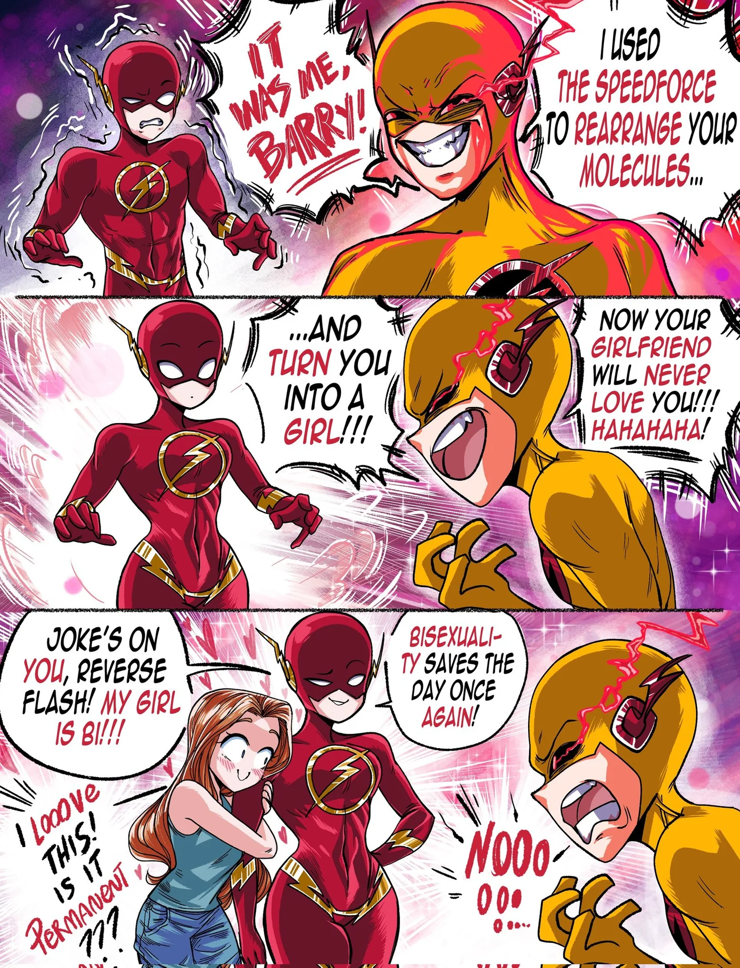 It Was Me, Barry! — Reverse-Flash meme blaming himself for Sonic comics' Ken Penders lawsuit and Super Genesis Wave.
