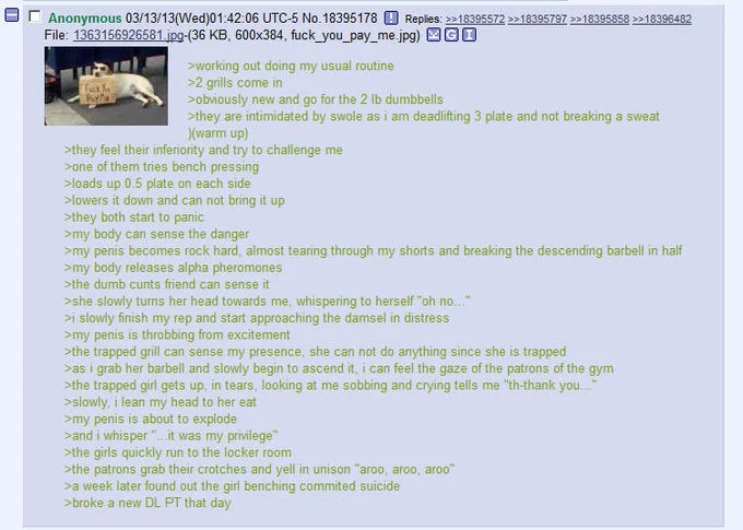 4chan greentext gym story ending with 'it was my privilege'