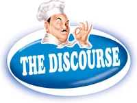 Italian Chef Kiss — Blue oval badge with cartoon Italian chef making chef's kiss and 'THE DISCOURSE' text.