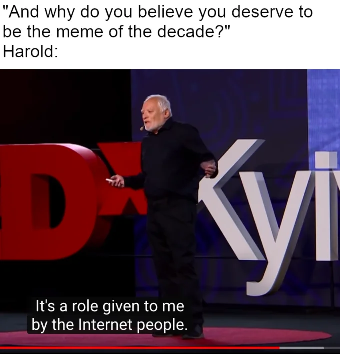Its A Role Given To Me By The Internet People — Screenshot from TEDx Talks event showing Andras Arato at podium with event branding.