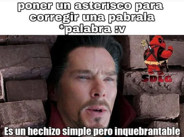 Its A Simple Spell But Quite Unbreakable — poner un asterisco para corregir una pabrala ES un hechizo simple pero inquebrantable