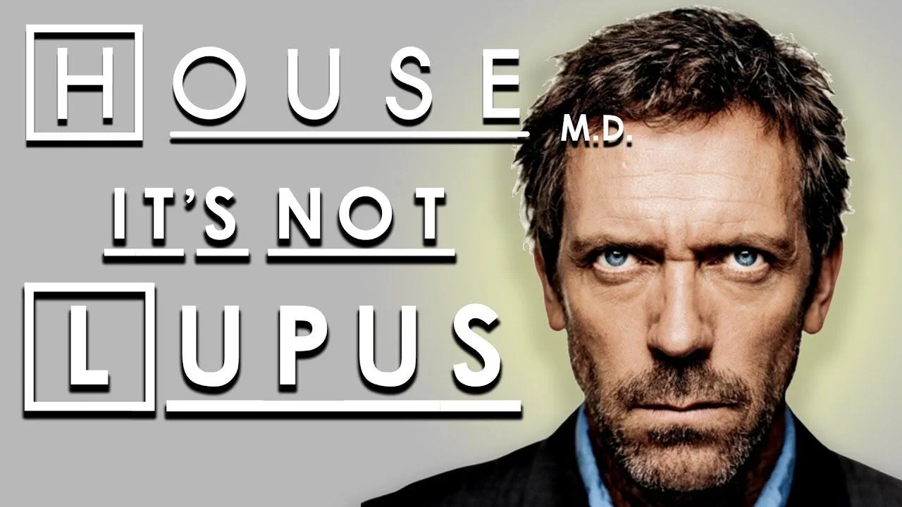 Its Not Lupus — House M.D. title graphic with Hugh Laurie's face and text 'It's Not Lupus'