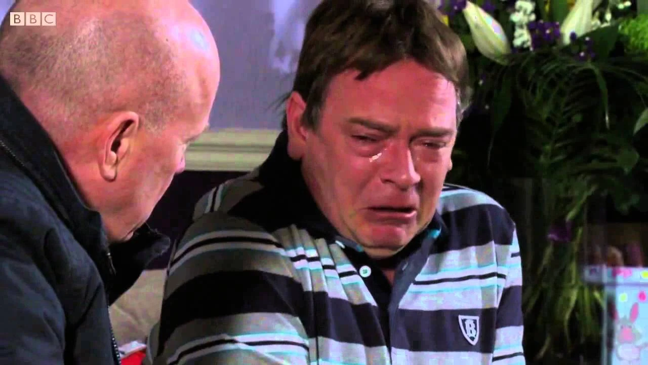 I've Got Nothing Left — Ian Beale crying with tears on his face as Phil Mitchell looks on in an EastEnders scene