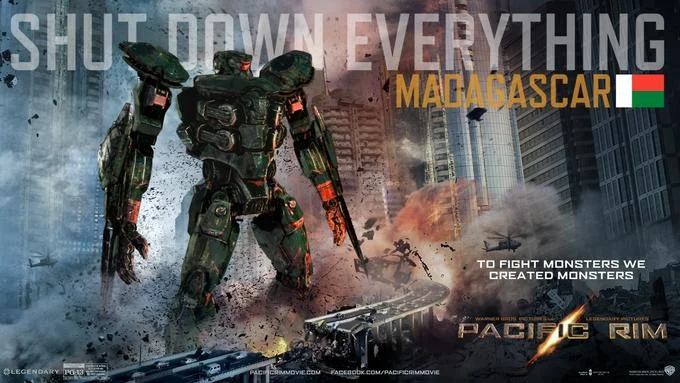 Jaeger Designer — MAP ASCARD TO FIGHT MONSTERS WE CREATED MONSTERS LEGENDARY PICTURES LEGENDARY PG13 PACIF CRIMMOVIE.COM FACEBObK.COM/PACIFICRIMMOVIE