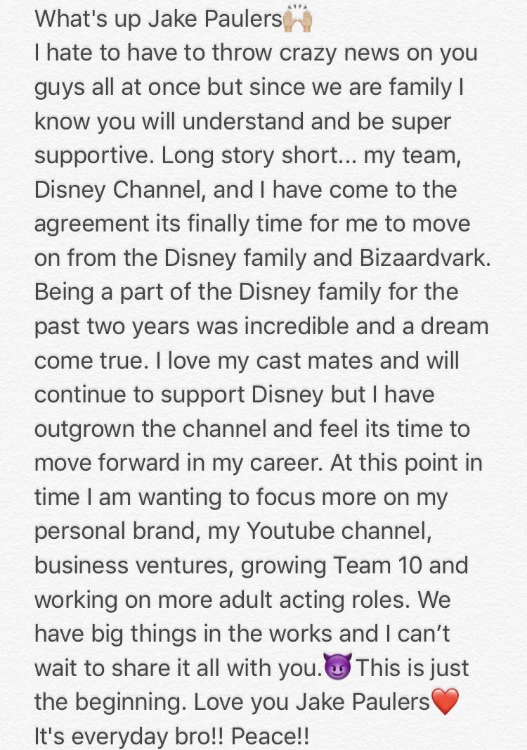 Jake Paul tweet reacting to Hollywood Reporter article about his YouTube Red talk show