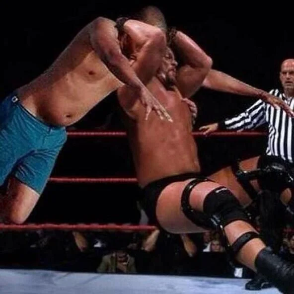 Jay Z — Photoshop of Jay-Z inserted into a WWE wrestling ring scene