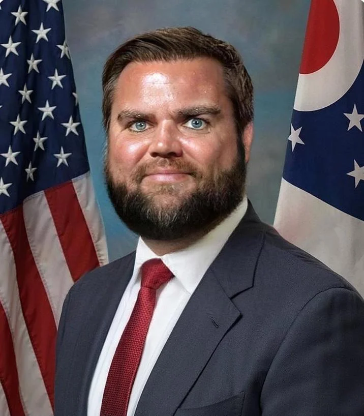 J.D. Vance Edited Face Photoshops — AI-edited JD Vance portrait with wider face and fuller beard