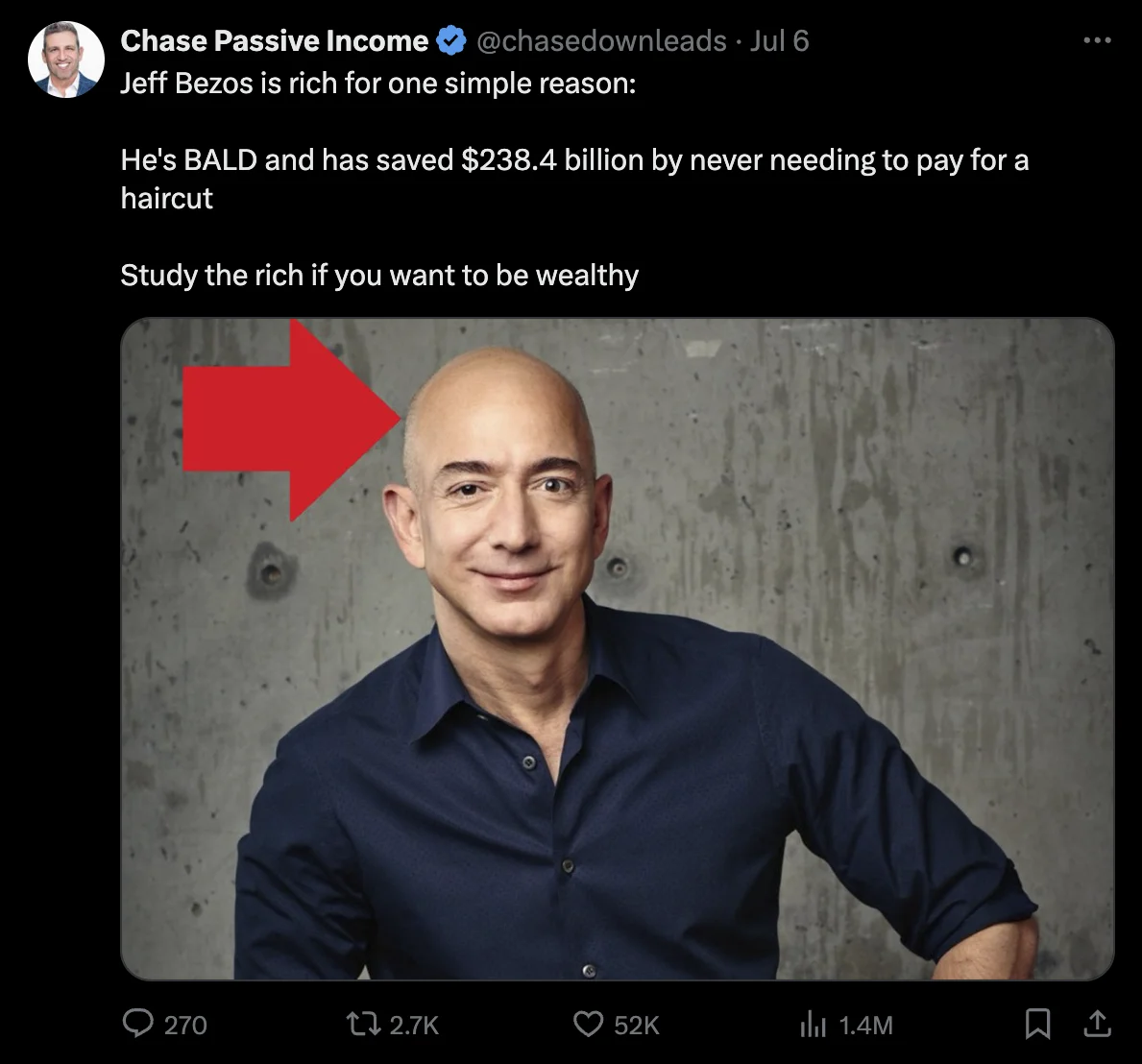 Jeff Bezos in a vest and sunglasses walking away from an explosion