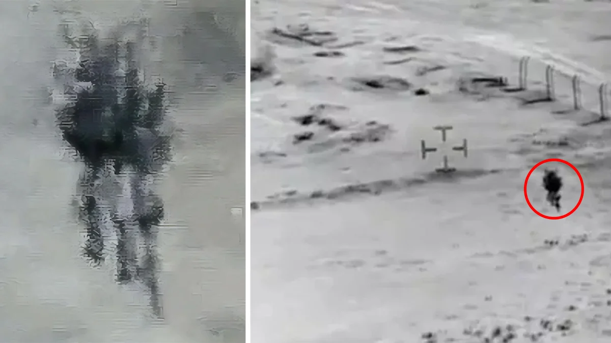 Jellyfish Ufo Uap — Grayscale infrared surveillance footage of a jellyfish-shaped UAP with a red circle highlighting the object