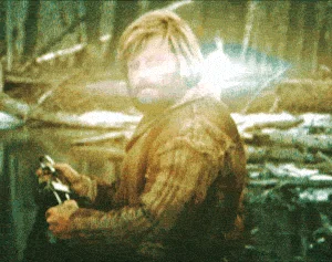 Jeremiah Johnson Nod Of Approval — Jeremiah Johnson character with glowing or luminous effect applied, preserving distinctive features and wilderness setting.