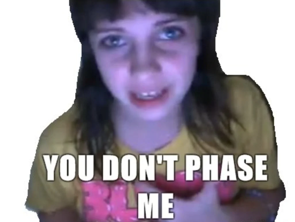 Jessi Slaughter Cyberbulling Controversy — Jessi Slaughter webcam still with You Don't Phase Me caption