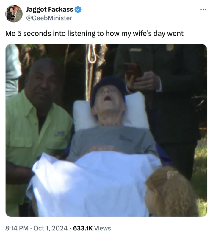 Jimmy Carter 100Th Birthday Photo — Tweet using the Jimmy Carter birthday photo as a joke about listening to spouse's day.
