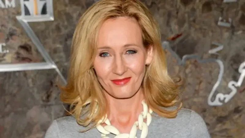 J.K. Rowling Tweet Parodies — Portrait of J.K. Rowling smiling at a press event