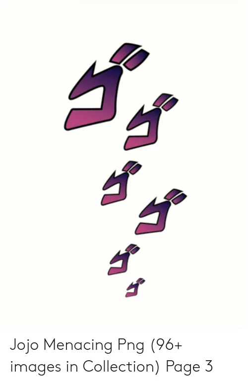Jojo Menacing — A collection of purple menacing symbols arranged in descending size representing the iconic visual effect from JoJo's.