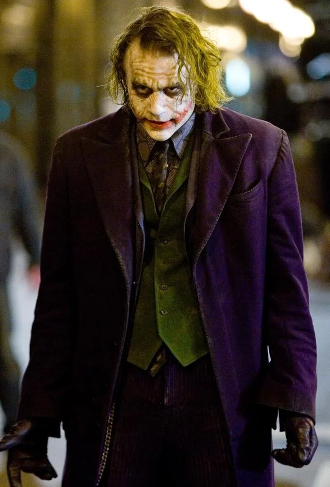 Heath Ledger as the Joker in The Dark Knight film